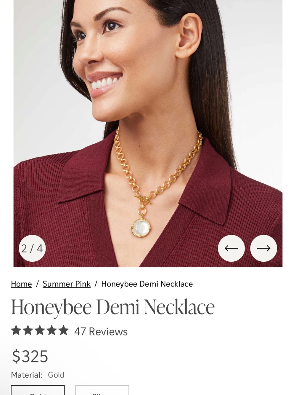 Julie Vos Honeybee Demi Necklace “Clear” - Picture 3 of 3